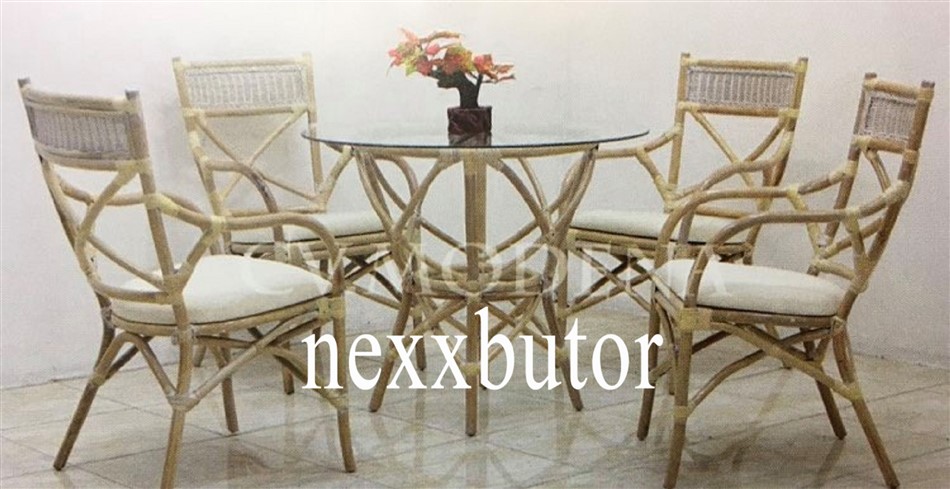 Rattan étkező garnitúra | 4.sz.  LF-424 fehér | Nexx Rattan